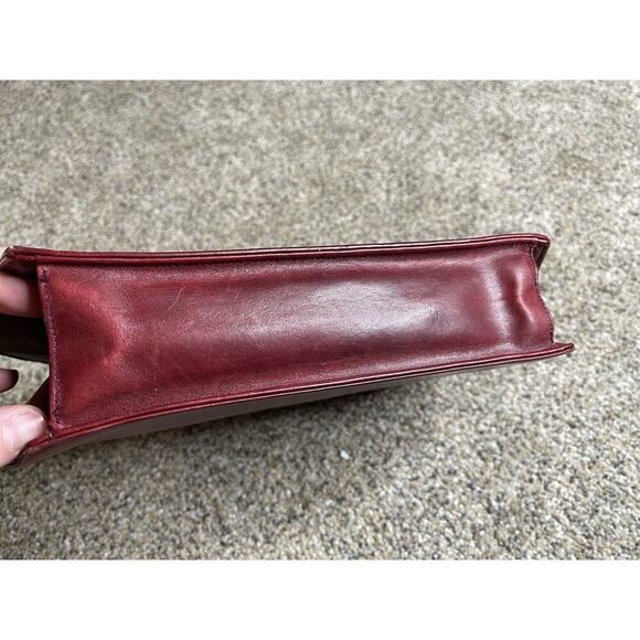 Vintage NORDSTROM Red Leather Clutch Purse Bag Made In Italy Swirl Leather - Picture 6 of 6